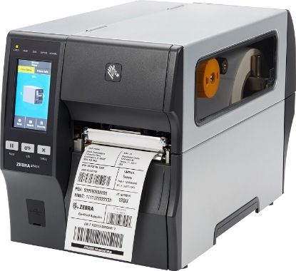 Imagen de IMPRESORA DE ETIQUETAS ZEBRA INDUSTRIAL ZT411 TERMICA Y TERMO TRANSFERENCIA 4" SERIAL USB LAN BT CON REBOBINADOR