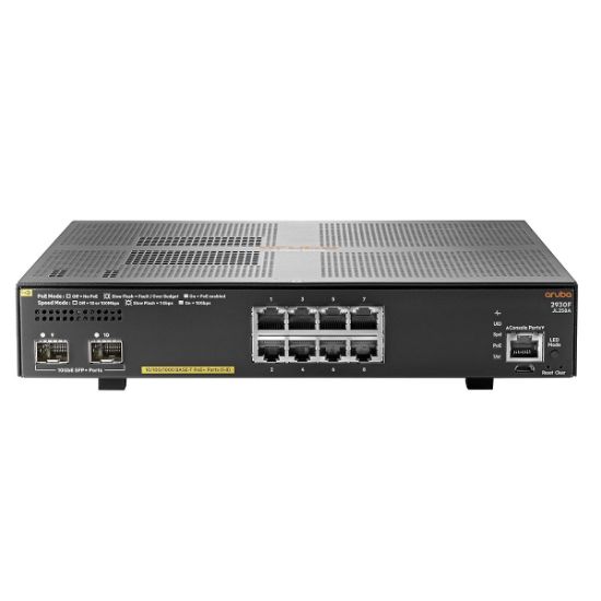 Imagen de SWITCH ADMINISTRABLE CAPA 3 HPE ARUBA 2930F CON 8 PUERTOS GIGABIT POE+ 125W + 2 PUERTOS SFP+ 1G/10G