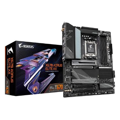 Imagen de MAINBOARD GIGABYTE AORUS X670 ELITE AX SK-AM5 RYZEN 7000 4XDDR5 WIFI HDMI M.2 USB PCI ATX