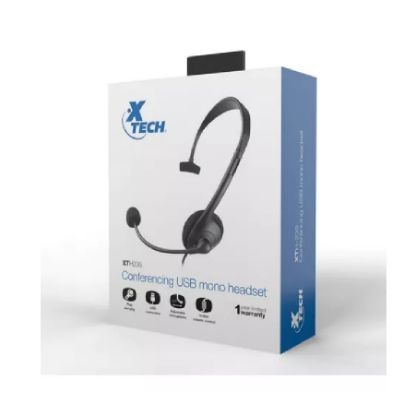 Imagen de AURICULARES MONOAURAL XTECH USB PARA VIDEOCONFERENCIA 1.95M