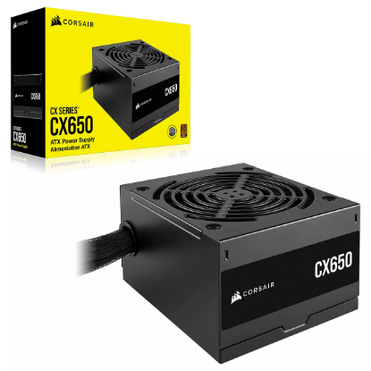 Imagen de FUENTE DE PODER CERTIFICADA CORSAIR CX650 80 PLUS BRONZE SERIES CX 