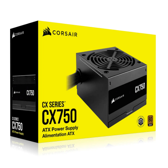 Imagen de FUENTE DE PODER CERTIFICADA CORSAIR CX750 SERIES CX - 80 PLUS BRONZE - 750W