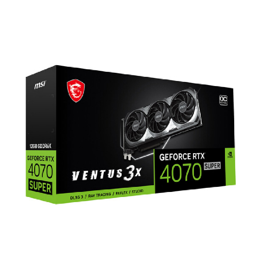 Imagen de TARJETA DE VIDEO MSI GEFORCE RTX 4070 SUPER 12GB VENTUS 3X OC GDDR6