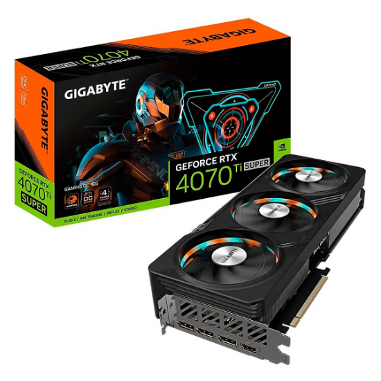 Imagen de TARJETA DE VIDEO GIGABYTE GEFORCE RTX 4070 TI SUPER GAMING 16GB GDDR6X OC