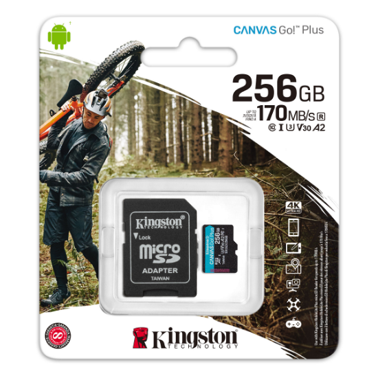 Imagen de TARJETA DE MEMORIA KINGSTON MICRO SD 256GB CON ADAPTADOR SD