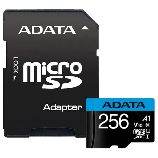 Imagen de TARJETA DE MEMORIA MICRO SD ADATA 256GB CON ADAPTADOR - CLASE 10