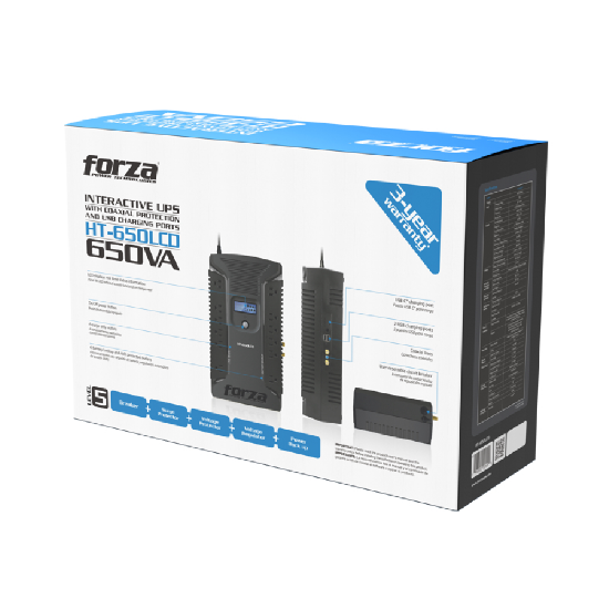 Imagen de UPS FORZA INTERACTIVO FORZA 650VA/390W 12 SALIDAS 1200V 