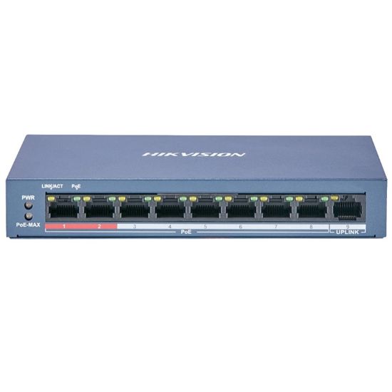 Imagen de SWITCH ETHERNET PARA ESCRITORIO DE 8 PUERTOS 10/100 POE HIKVISION DS-3E0109P-E/MBO-STD