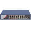 Imagen de SWITCH HIKVISION 16 PUERTOS POE 10/100 1X RJ45 GIGABIT 1X FIBRA OPTICA 