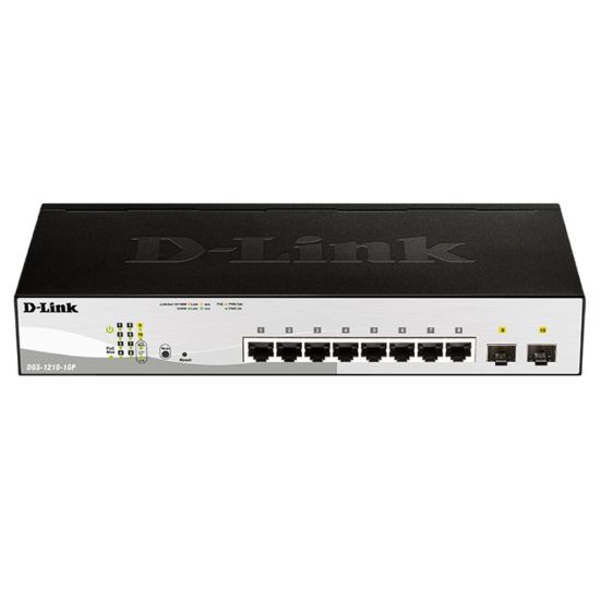 Imagen de SWITCH ADMINISTRABLE CAPA 2 D-LINK CON 8 PUERTOS 10/100/1000BASE-T POE Y 2 PUERTOS SFP 1G