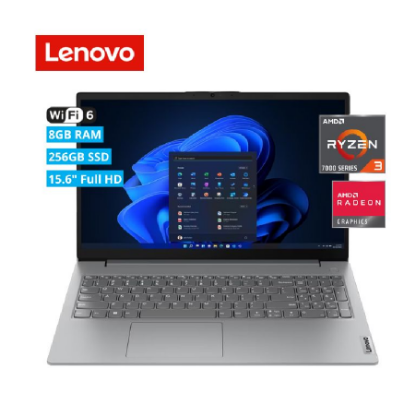 Imagen de LAPTOP LENOVO V15 15.6" AMD RYZEN 3 7320U - 8GB RAM DDR5 - 256GB SSD - RJ45