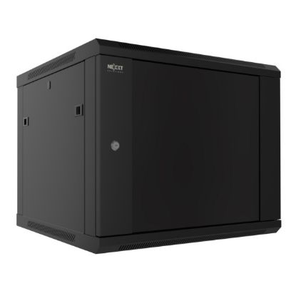 Imagen de GABINETE DE PARED FIJO Y SEMI-ENSAMBLADO 6U 19” 60CM FONDO PUERTA DE VIDRIO