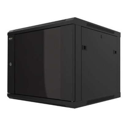 Imagen de GABINETE DE PARED FIJO Y SEMI-ENSAMBLADO 9U 19” 60CM FONDO PUERTA DE VIDRIO