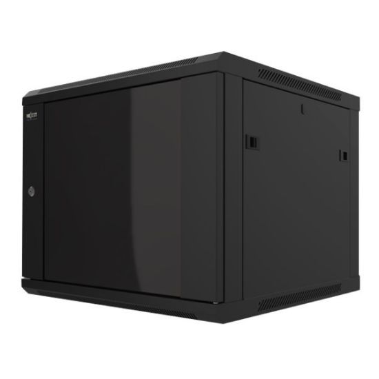 Imagen de GABINETE DE PARED FIJO Y SEMI-ENSAMBLADO 9U 19” 60CM FONDO PUERTA DE VIDRIO