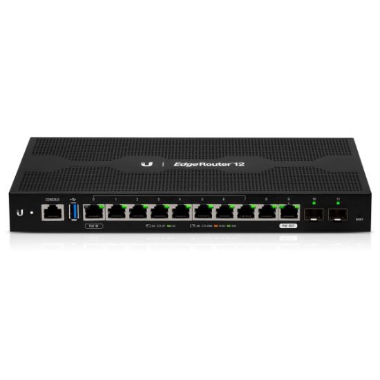 Imagen de ROUTER UBIQUITI ER-12 EDGEROUTER 10 PUERTOS GIGABIT + 2 PUERTOS SFP QUAD CORE