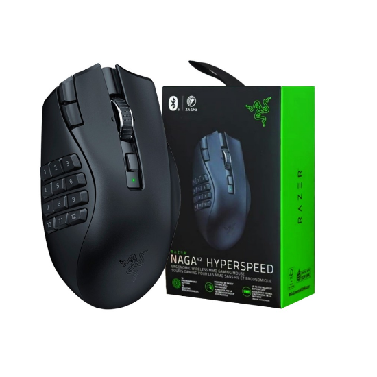 Imagen de MOUSE INALAMBRICO GAMING RAZER NAGA V2 HYPERSPEED 19 BOTONES - OPTICO - BLUETOOTH 2.4GHZ 