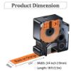 Imagen de CINTA GENERICA DYMO VINYL ORANGE/BLACK 19MM 3/4 RHINO 18436