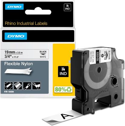 Imagen de CINTA ORIGINAL DYMO RHINO 18489 BLANCO NYLON 19MM X 3.5M