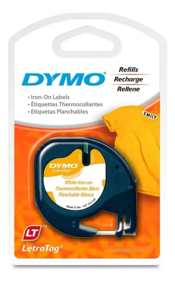 Imagen de CINTA GENÉRICA DYMO 18771 BLANCA LETRATAG PLANCHABLE PARA TELA 12MM X 2M