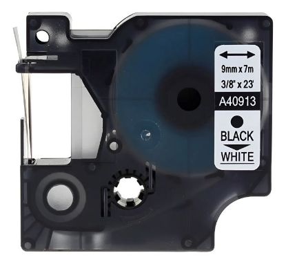 Imagen de CINTA GENERICA PARA DYMO D1 40913 9MM X 7M NEGRO - BLANCO