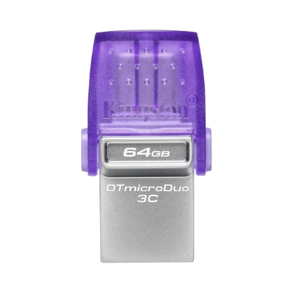Imagen de FLASH PEN DRIVE KINGSTON 64GB DATARAVELER USB A - C PURPURA