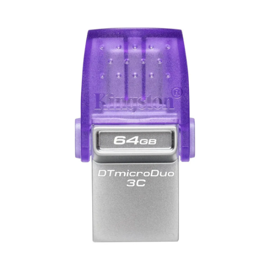 Imagen de FLASH PEN DRIVE KINGSTON 64GB DATARAVELER USB A - C PURPURA