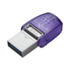 Imagen de FLASH PEN DRIVE KINGSTON 64GB DATARAVELER USB A - C PURPURA