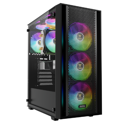 Imagen de CASE CHASIS DE MEDIA TORRE GAMDIAS AURA GC2 ELITE ARGB - CRISTAL TEMPLADO - 4 VENTILADORES