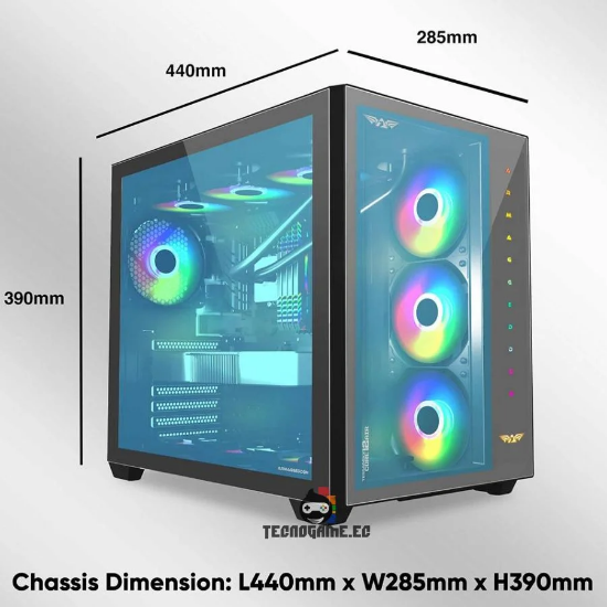Imagen de CASE CHASIS ARMAGGEDDON TESSARAXX CORE 12 AIR - 4 VENTILADORES - VIDRIO TEMPLADO