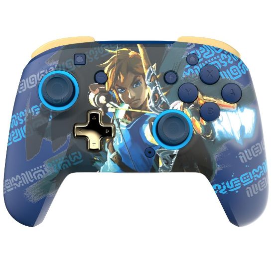 Imagen de CONTROL INALÁMBRICO PDP PARA NINTENDO SWITCH LINK HERO REMATCH AZUL
