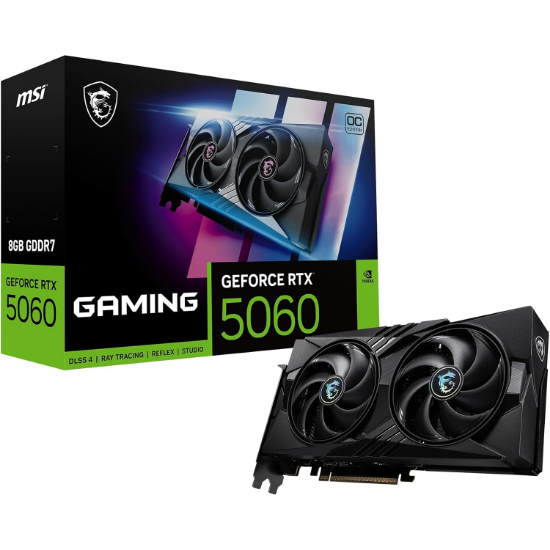 Imagen de TARJETA DE VIDEO MSI GEFORCE RTX 5060 GAMING OC 8GB GDDR7 - 2640MHZ - 3 DP - 1 HDMI 