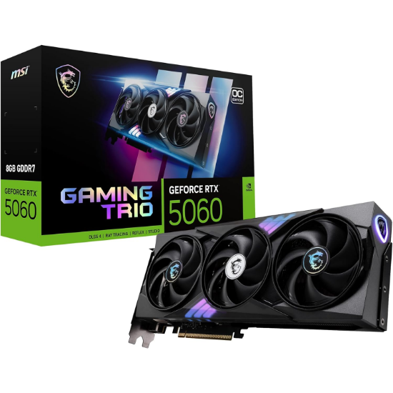Imagen de TARJETA DE VIDEO MSI GEFORCE RTX 5060 GAMING TRIO OC 8GB GDDR7 - 2640MHZ - DISPLAY PORT - HDMI