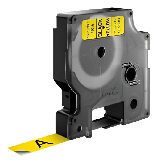 Imagen de CINTA ORIGINAL DYMO D1 45018 12MM X 7M NEGRO / AMARILLO