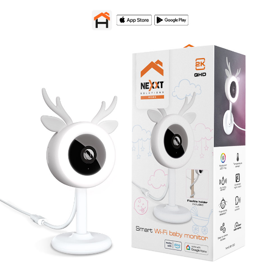 Imagen de CAMARA DE VIGILANCIA WIFI NEXXT 2K PARA BEBE - COMUNICACION DOBLE VIA