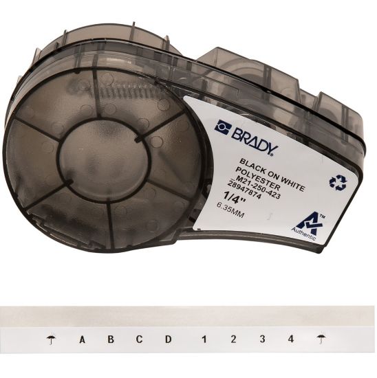 Imagen de CINTA ORIGINAL BRADY M21-250-423 POLIESTER BLANCA 1/4 6.35MM - 6.4M