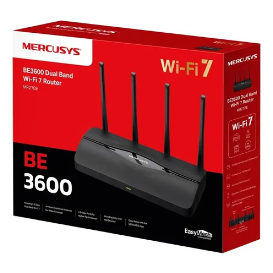 Imagen de ROUTER MERCUSYS WIFI 7 BE3600 - 4 PUERTOS GIABIT - 4 ANTENAS 