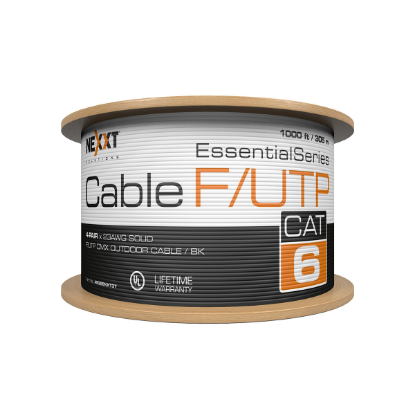 Imagen de ROLLO DE CABLE NEXXT CAT6 UTP - 23AWG - EXTERIOR 305M NEGRO