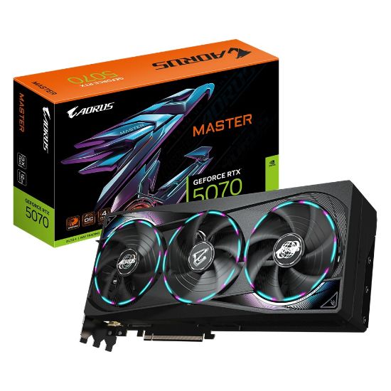 Imagen de TARJETA DE VIDEO GIGABYTE AORUS RTX 5070 MASTER 12G 12GB GDDR7 - HDMI - DP