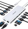 Imagen de HUB 14 EN 1 PARA APPLE USB C ABIWAZY USB 3.0 - HDMI - DP - RJ45 - 3.5MM
